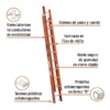 Escalera Dieléctrica Truper,Tipo II,ESE-220FV, 20 Peldaños