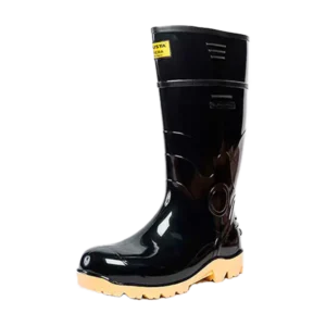 Bota de PVC Robusta Guerrera Sin Puntera Negra Impermeable