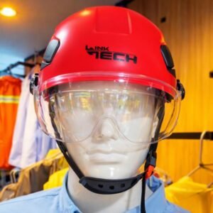casco de rescate con visor rojo linktech